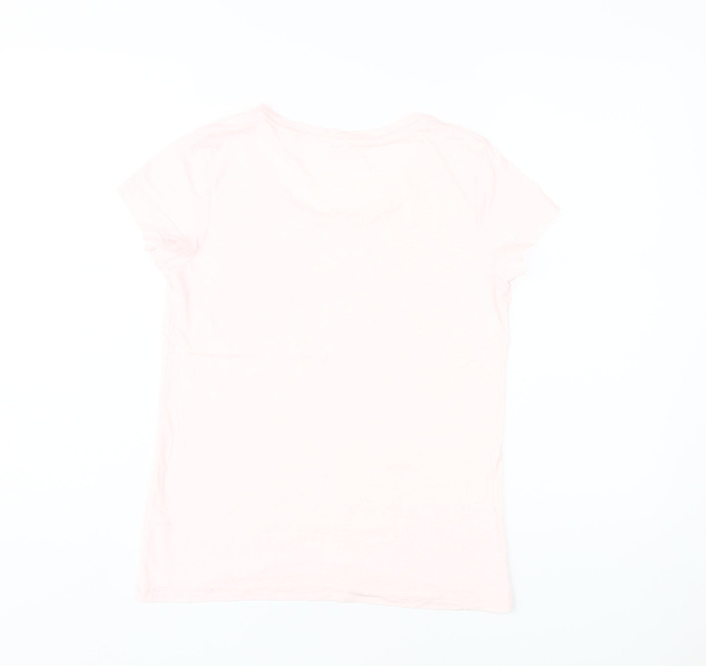 Jack Wills Women's Pink Scoop Neck T-Shirt Size 8
