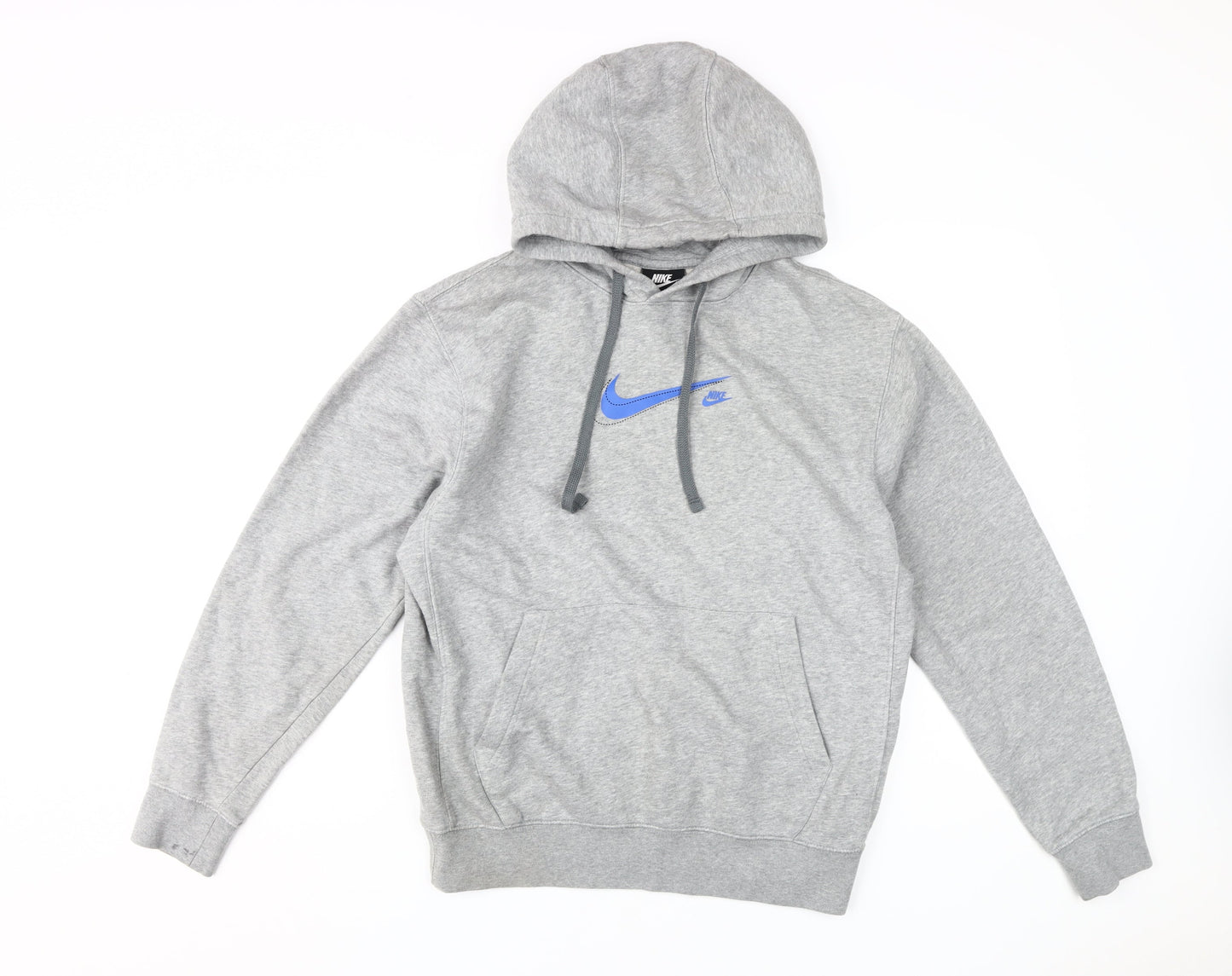 Nike Men's Grey Hoodie Size S Pullover Logo Fleece
