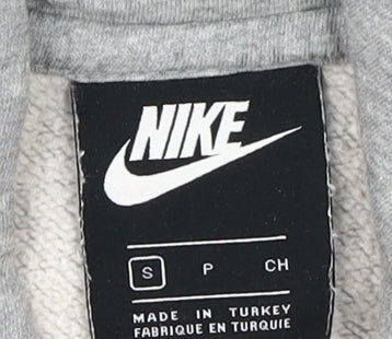 Nike Men's Grey Hoodie Size S Pullover Logo Fleece