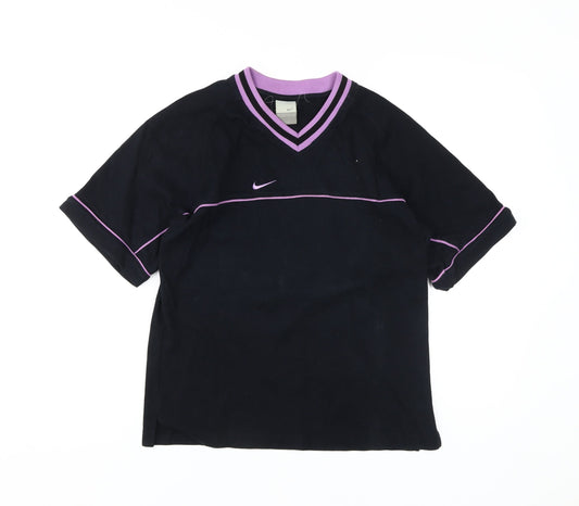 Nike Women's Black V-Neck Ringer T-Shirt Size S