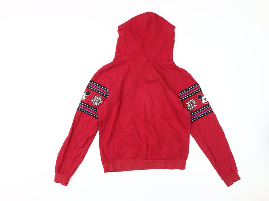 Disney Women’s Red Pullover Hoodie, Size S, Christmas