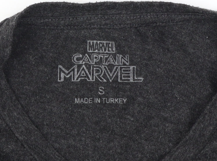 Marvel Captain Marvel Black T-Shirt, Unisex, Size S