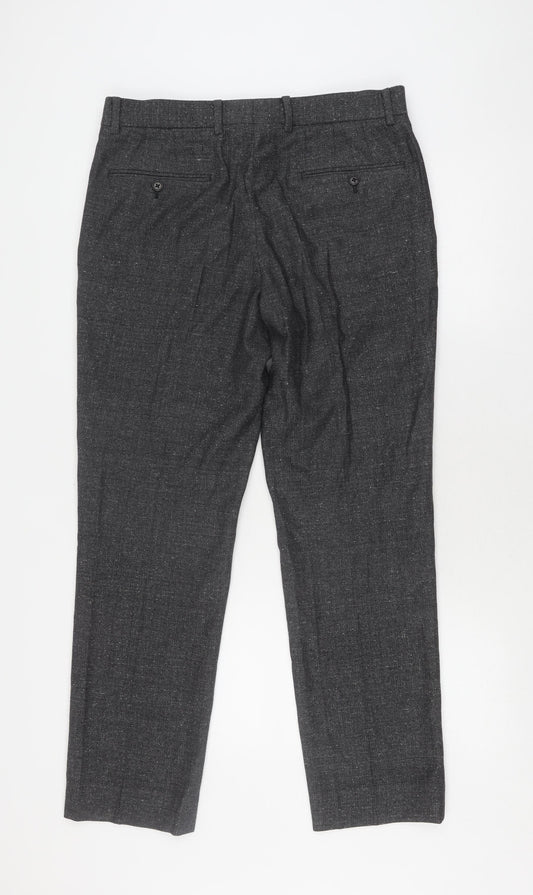 Club Monaco Men's Black Trousers, 32, Classic Fit