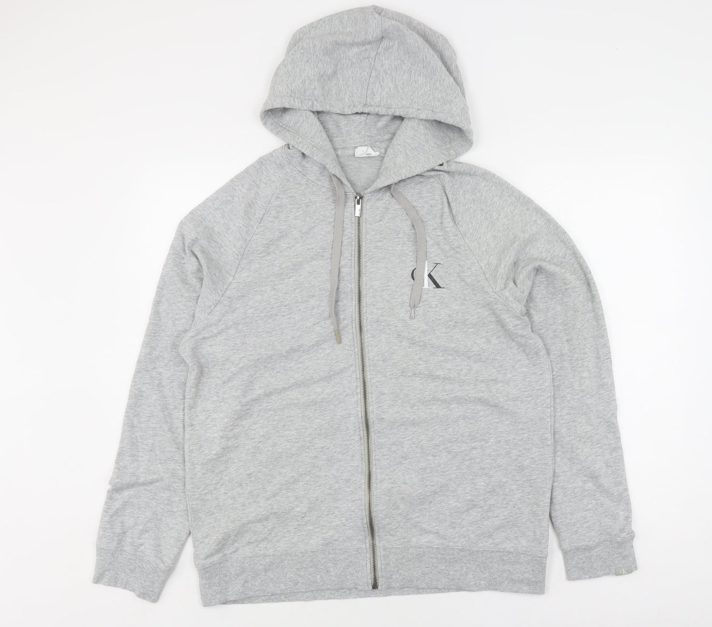 Calvin Klein Grey Unisex Full Zip Hoodie L