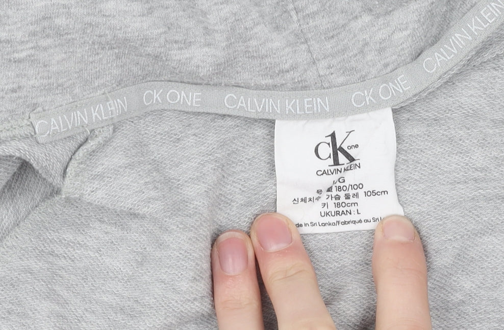 Calvin Klein Grey Unisex Full Zip Hoodie L