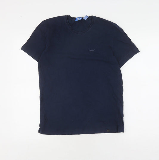 Mens UK Size S adidas Blue Cotton T-Shirt