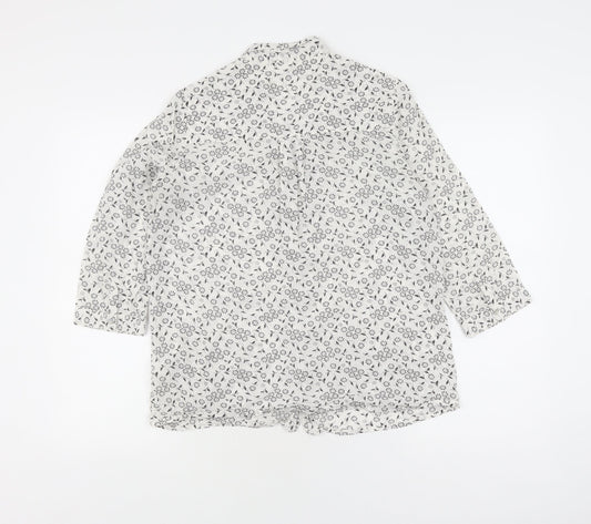 Fat Face Women's White Floral Button-Up Shirt