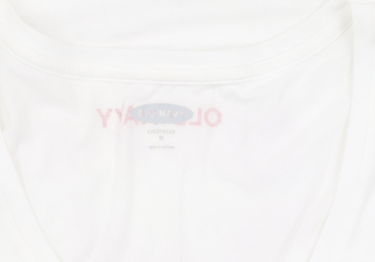 Old Navy Women's White Tank Top - Medium, Scoop Neck