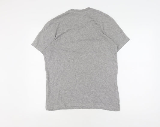 Champion Men's Grey Short Sleeve T-Shirt, Size S, Crew Neck