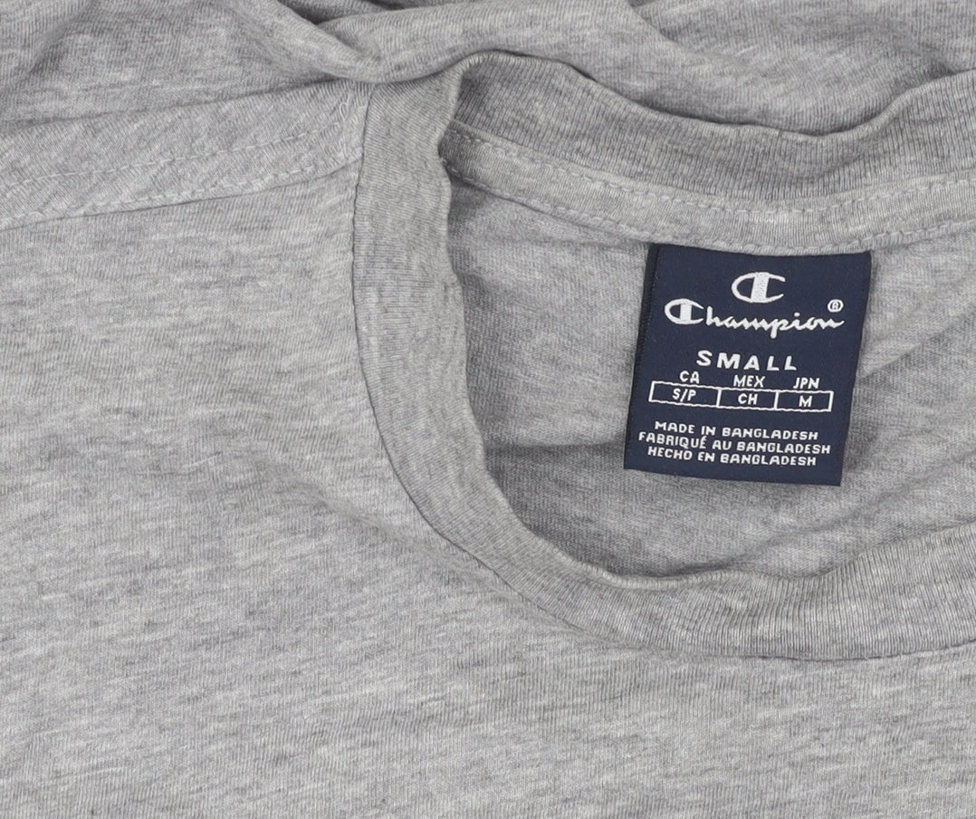 Champion Men's Grey Short Sleeve T-Shirt, Size S, Crew Neck