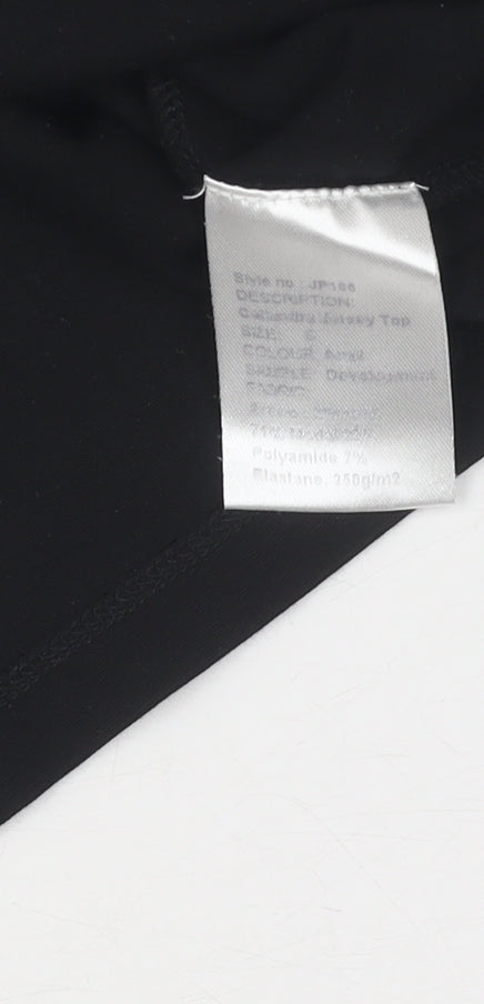 Hobbs Women's Black 3/4 Sleeve Boat Neck Blouse