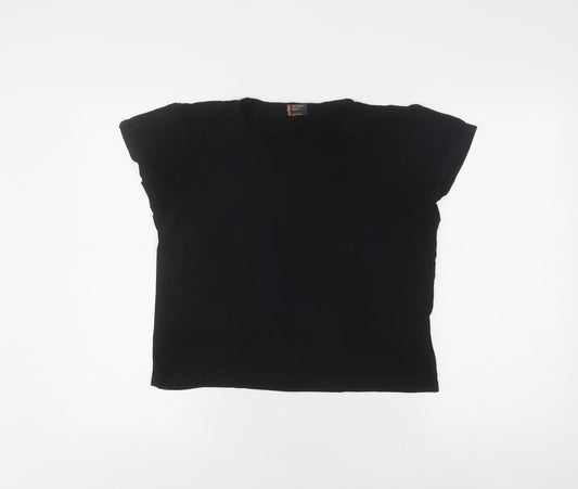 Levi's Black Teen T-Shirt Size 10 Cap Sleeve Stretch