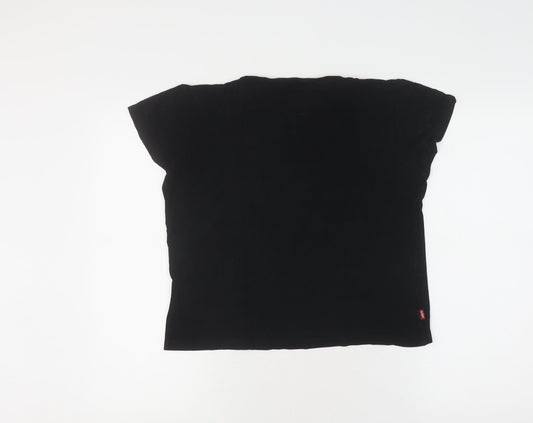 Levi's Black Teen T-Shirt Size 10 Cap Sleeve Stretch