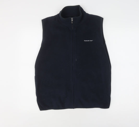 Reebok Men's Blue Fleece Waistcoat, Size 34, Full Zip