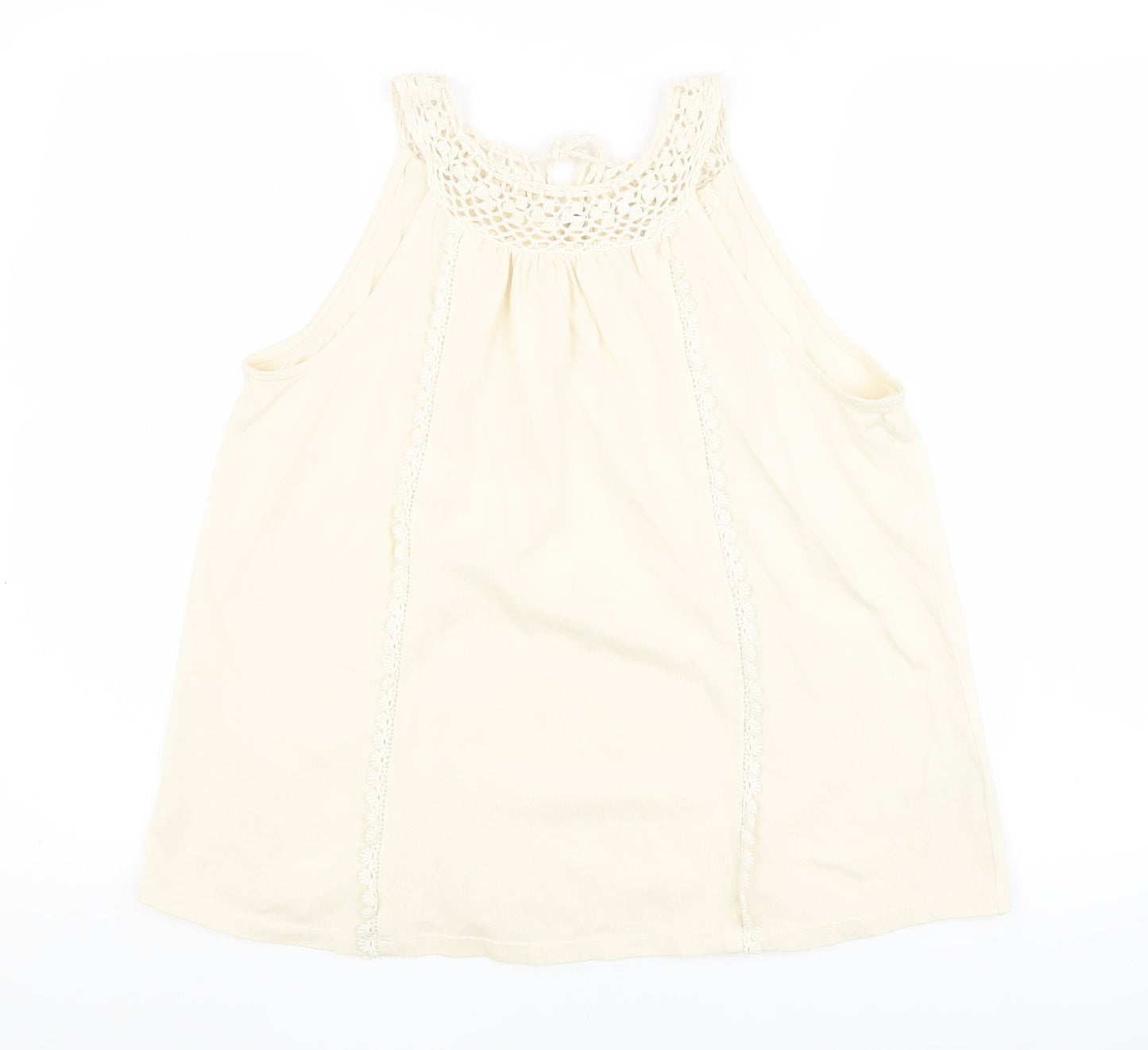 FatFace Women's Ivory Crochet Tank Top Size 6