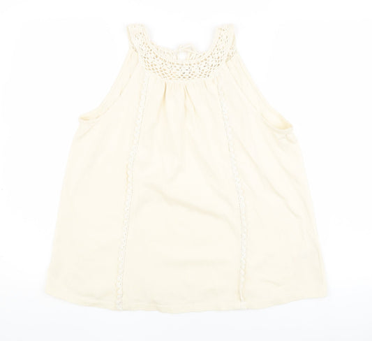 Womens UK Size 6 FatFace Ivory 100% Cotton Tank