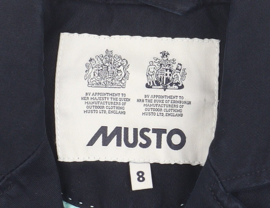 Musto Women's Blue Blazer Size 8 Lined Cotton