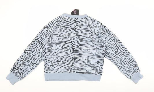Fox & Taylor Women's Blue Animal Print Pullover Sweatshirt