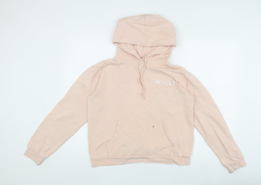 Womens UK 10 Regular Jack Wills Pink Pullover Hoodie