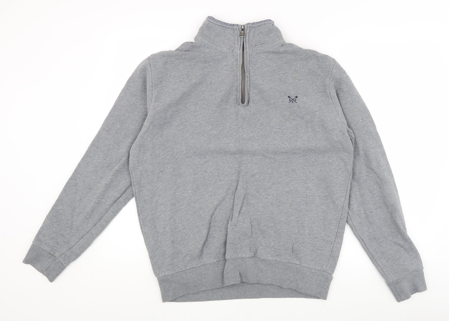Crew Clothing Company Men's Grey 1/4 Zip Sweatshirt S