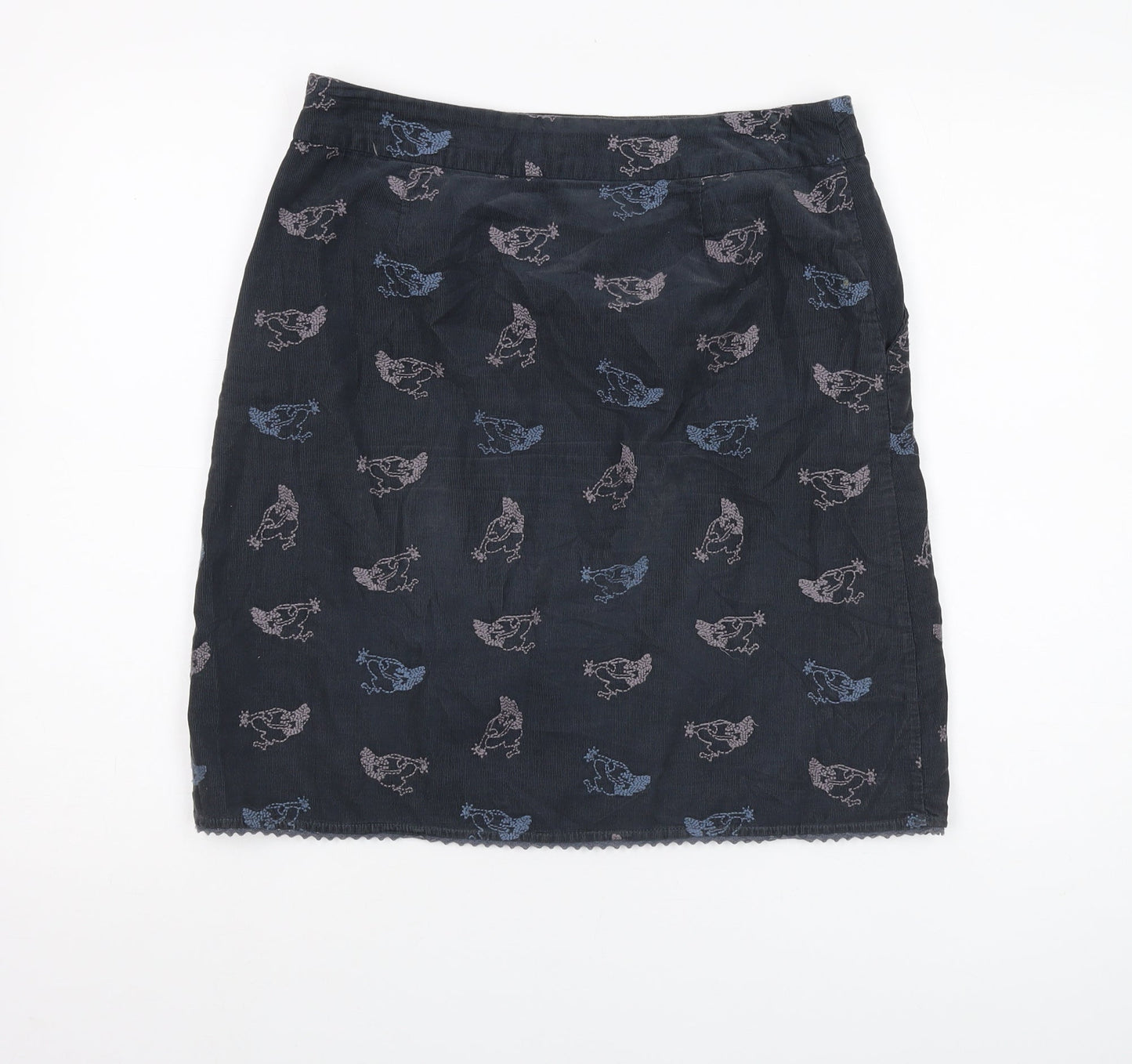 White Stuff Women's Black Animal Print Pencil Skirt 10