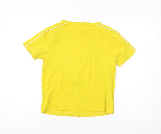 Puma Yellow Unisex T-Shirt M, Casual Crew Neck