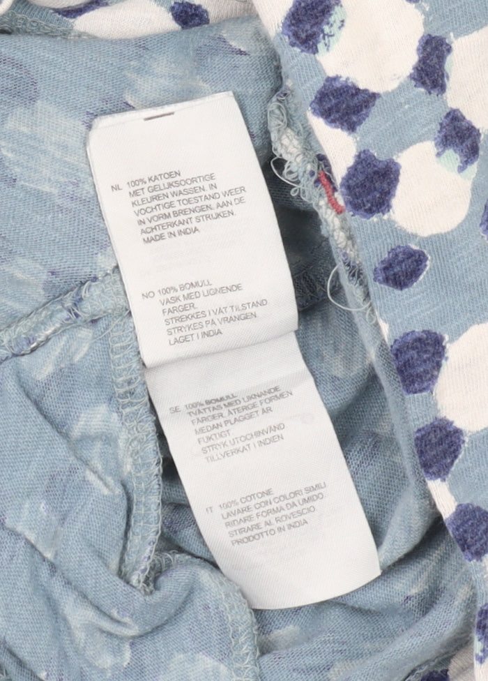 White Stuff Women's Blue Polka Dot T-Shirt UK 10