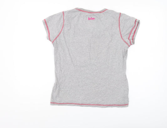 Lee Cooper Women's Grey T-Shirt, Size 14, Casual Vintage Look