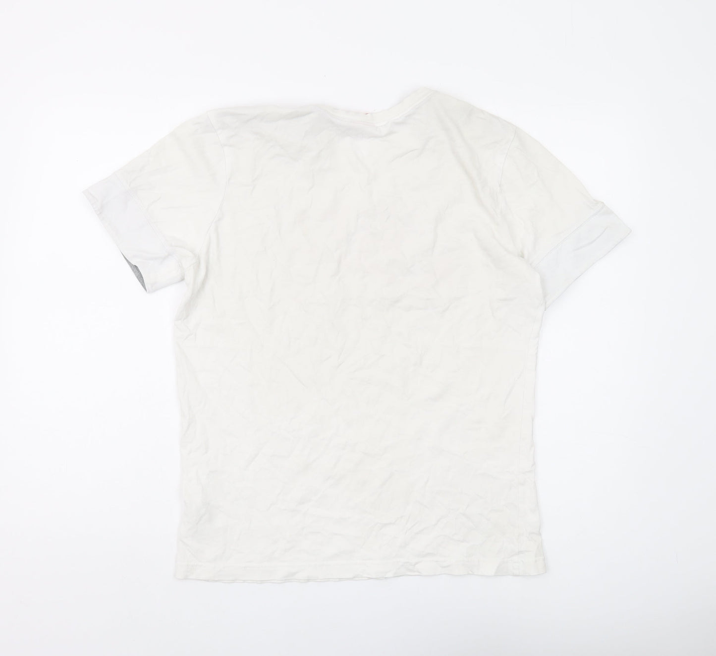 Nike Air Men's M White Cotton Crew Neck T-Shirt