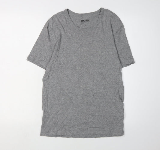 BOSS Men's Grey Short Sleeve T-Shirt, Size S