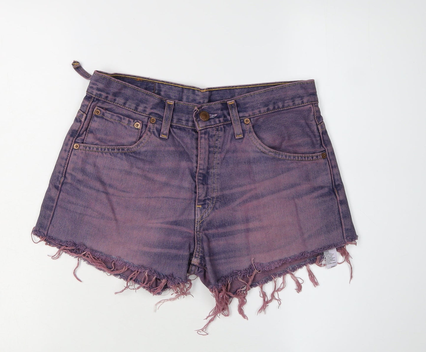 Levi's Women Purple High-Rise Cut-Off Denim Shorts