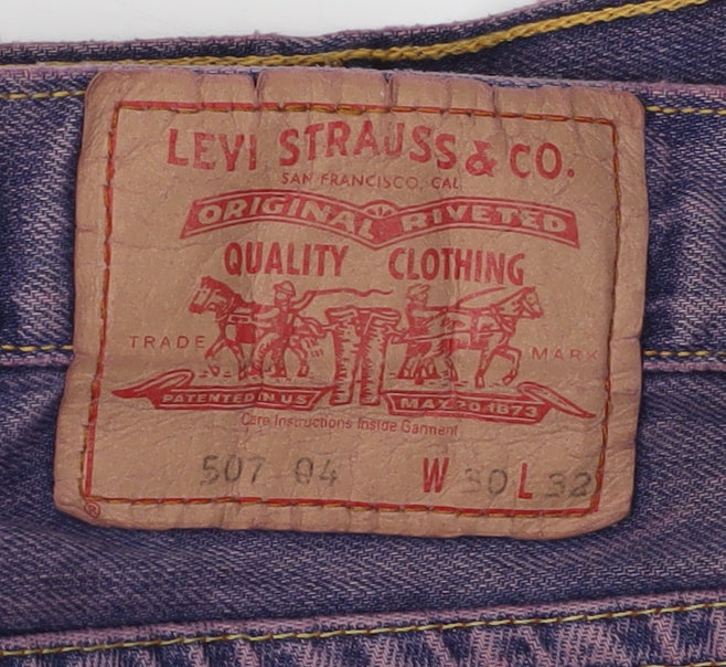 Levi's Women Purple High-Rise Cut-Off Denim Shorts