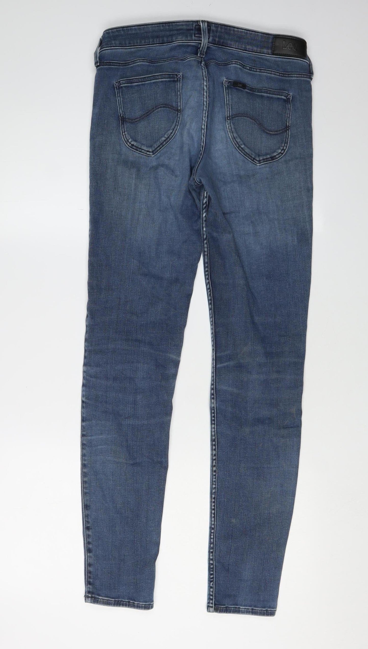 Lee Women's Blue Skinny Jeans Size 10, Distressed Denim