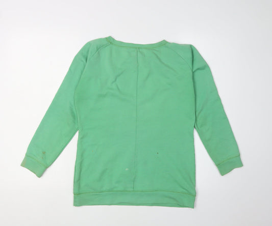 Diesel Women's Green Logo Sequin Pullover Sweatshirt - Size M