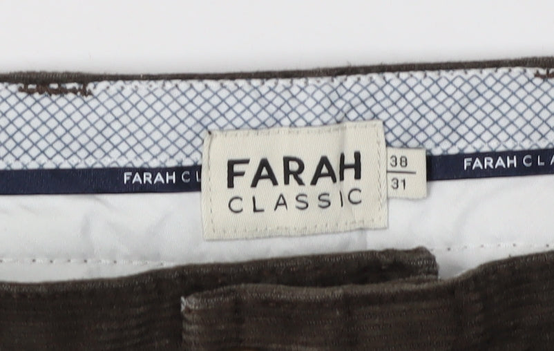 Farah Men's Brown Corduroy Trousers 38