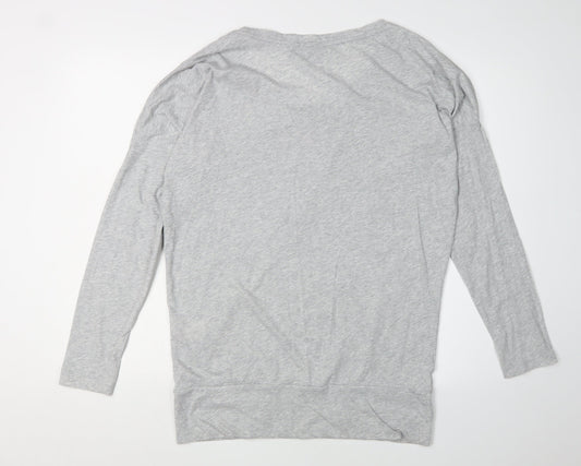 Animal Women's Grey Feather Print T-Shirt Size 12