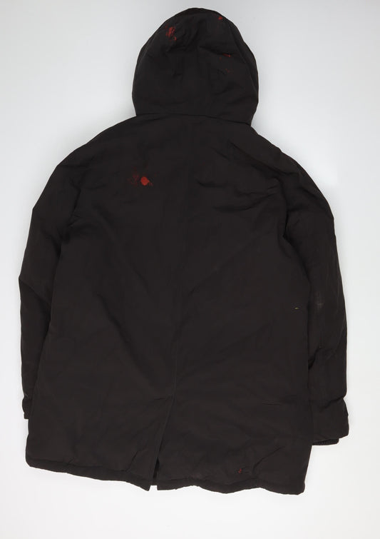 Michael Kors Men's Black Parka Jacket L - Hooded, Pockets