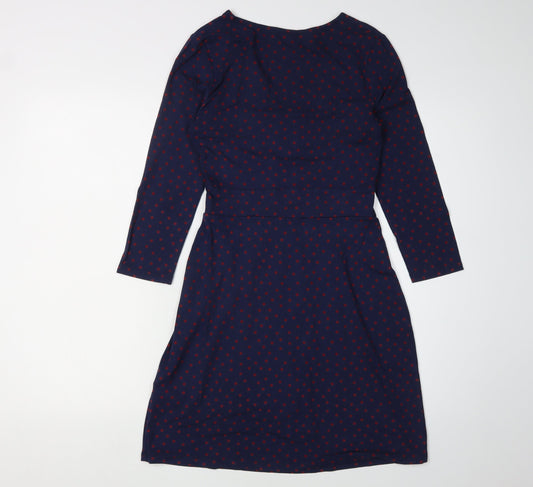Boden Women's Blue Polka Dot Wrap Dress, Size 6