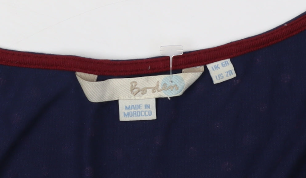 Boden Women's Blue Polka Dot Wrap Dress, Size 6