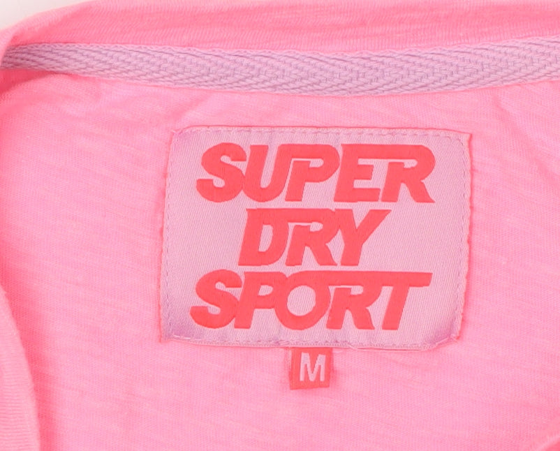 Superdry Sport Pink Women's Long Sleeve Jersey T-Shirt M