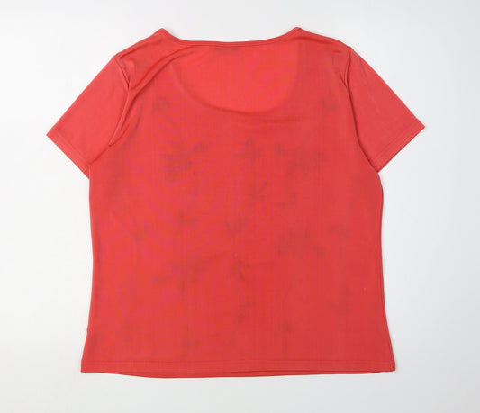Womens UK Size M Windsmoor Red Polyester Blend T-Shirt