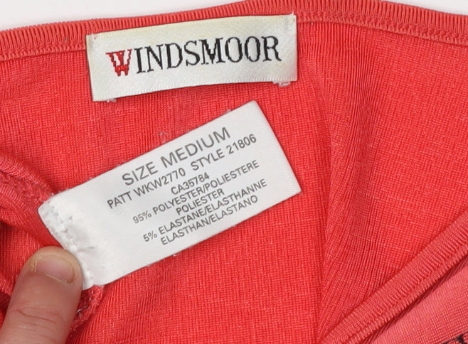 Womens UK Size M Windsmoor Red Polyester Blend T-Shirt