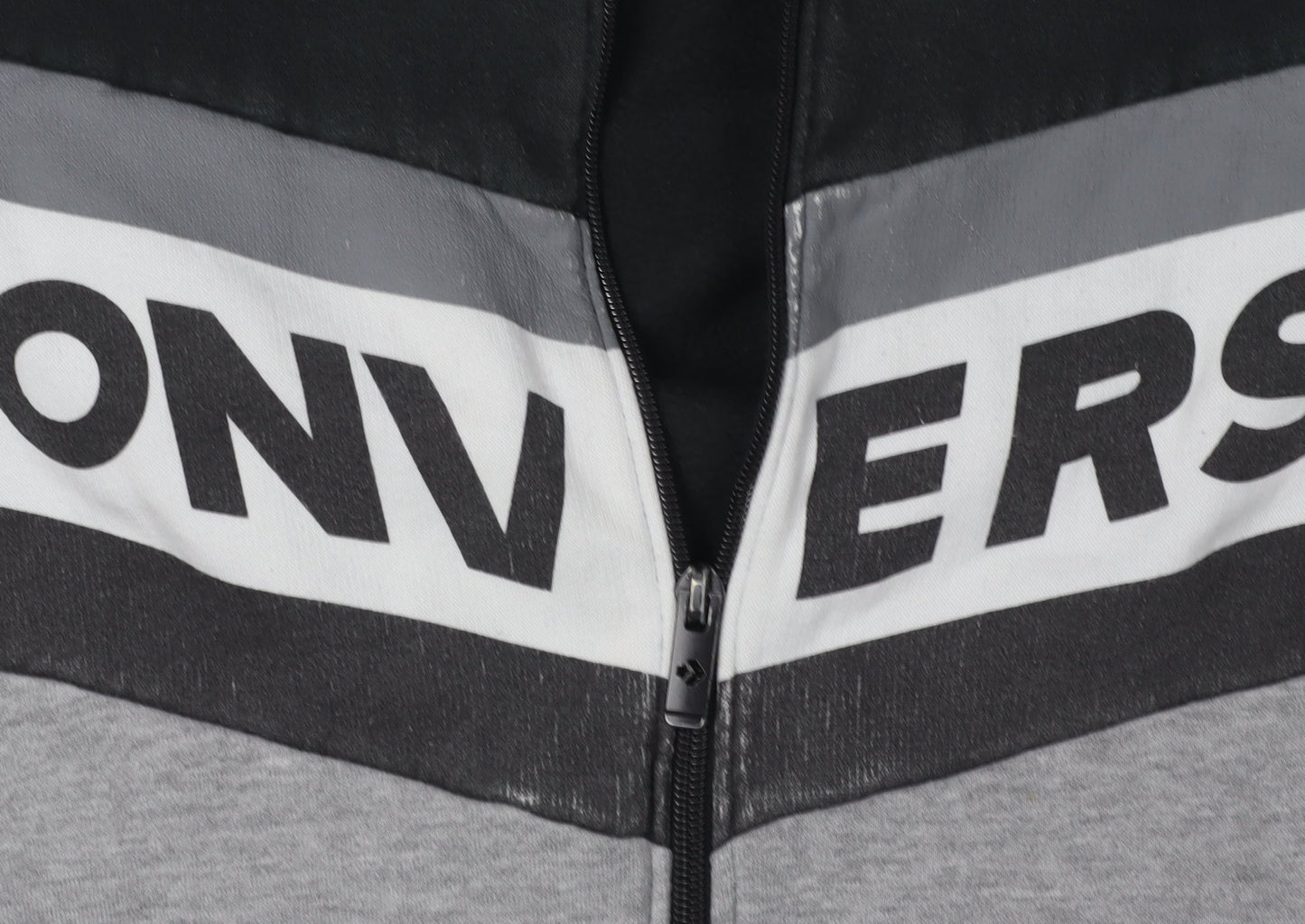Additional view of Converse boys’' black grey full zip hoodie, size L, logo sportswear