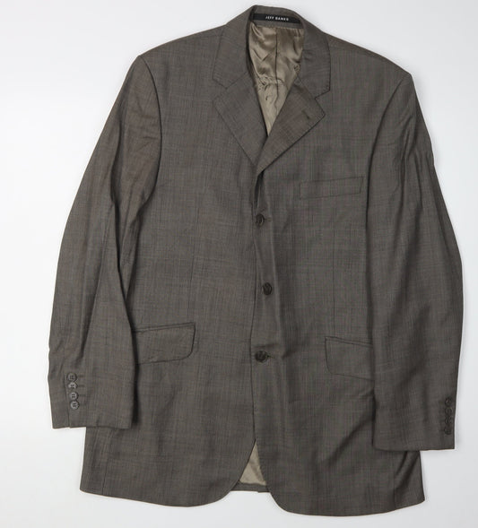 Jeff Banks Men's Grey Wool Blazer - Regular Fit, 40