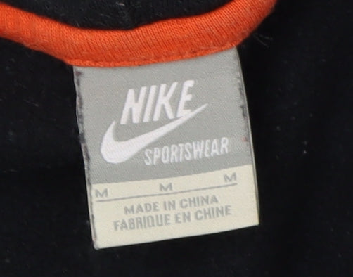 Nike Unisex Black Hoodie M - Full Zip, Logo, Activewear