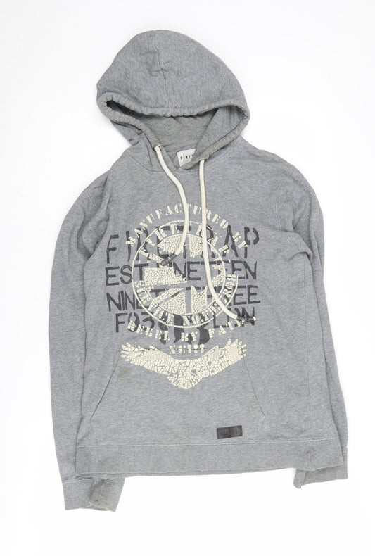 Firetrap Grey Unisex Adults Medium Hoodie Pullover