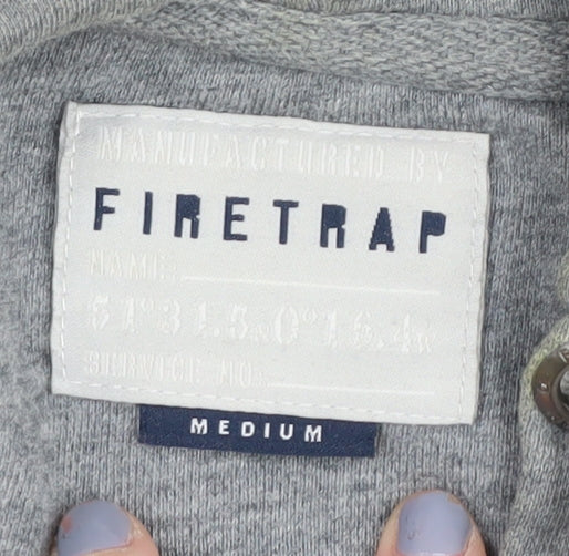 Firetrap Grey Unisex Adults Medium Hoodie Pullover