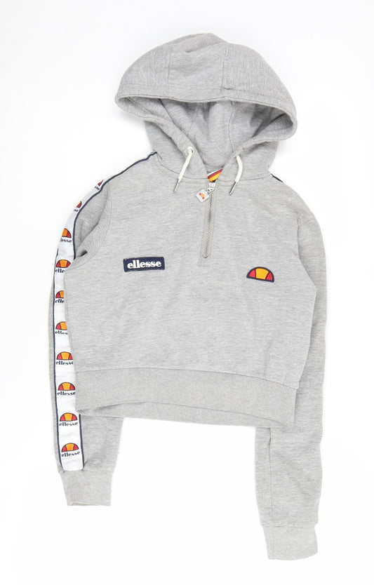 Womens UK 6 Regular ellesse Grey Pullover Hoodie