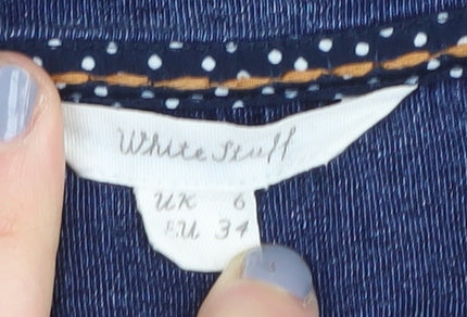 Womens UK Size 6 White Stuff Blue Cotton T-Shirt