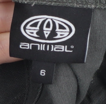 Animal Women's Grey Pinafore Dress Size 6 Casual Canvas Straps